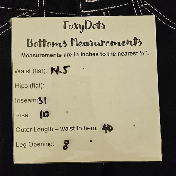 Five Star General Black Wide Leg 100% Cotton Mid Rise Carpenter Jeans 5 / 27 - Picture 11 of 16